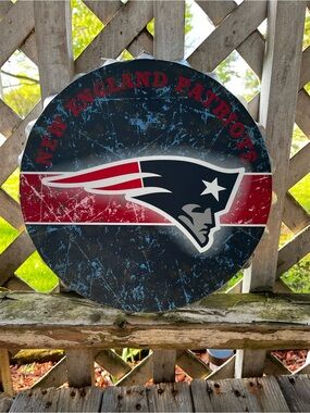 New England Patriots Wall Decor Sign - Navy & Red